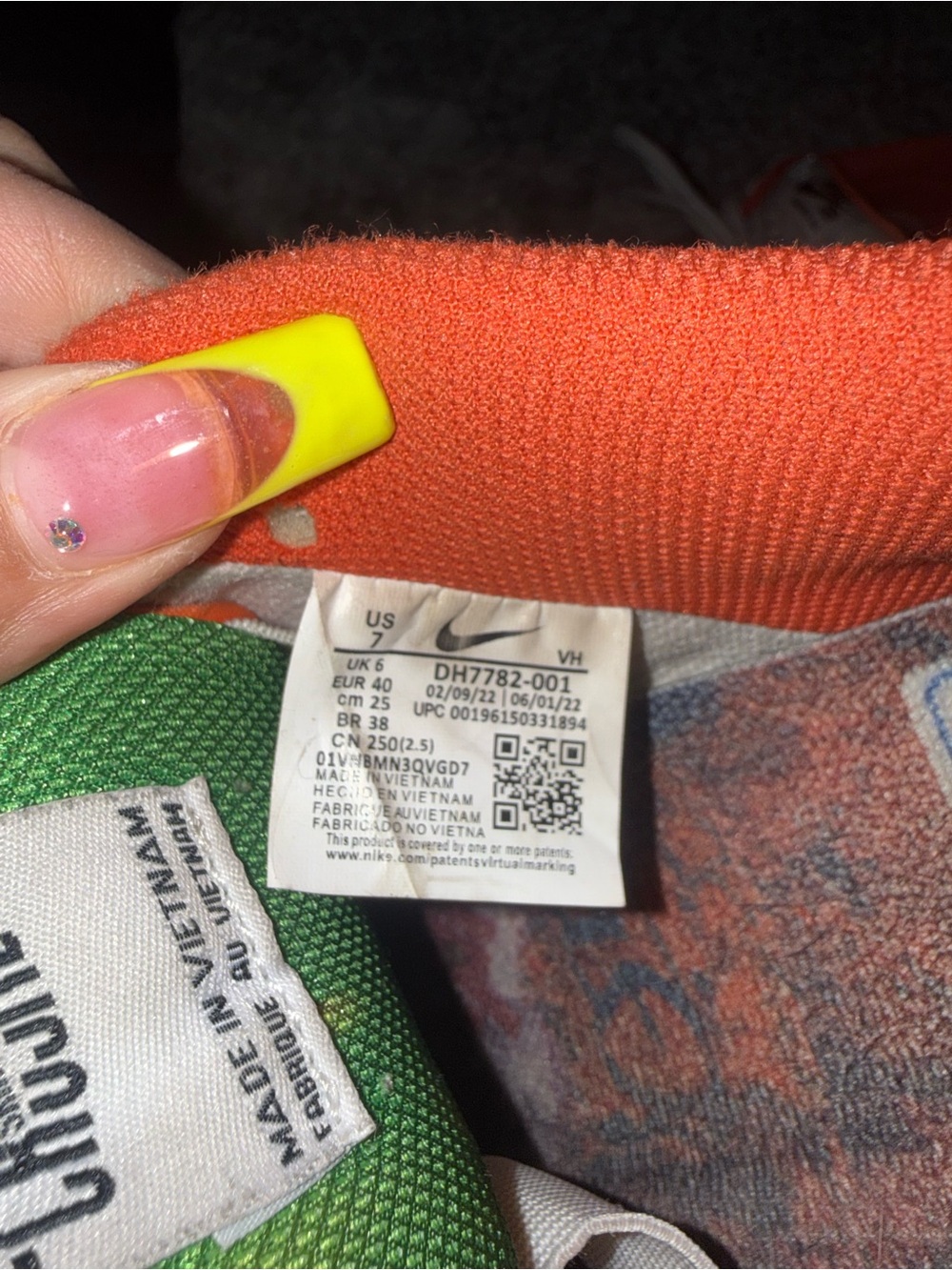 Nike Kids Orange and Gray Low-Top Sneakers - Picture 3 of 3